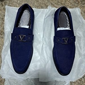 BRAND NEW Royal Blue Loafers (suede & leather) SIZE 10